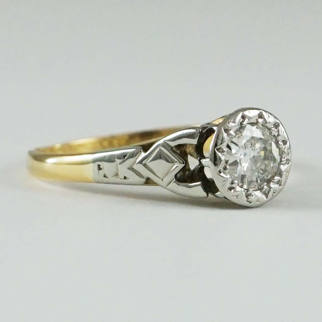 antique platinum diamond ring