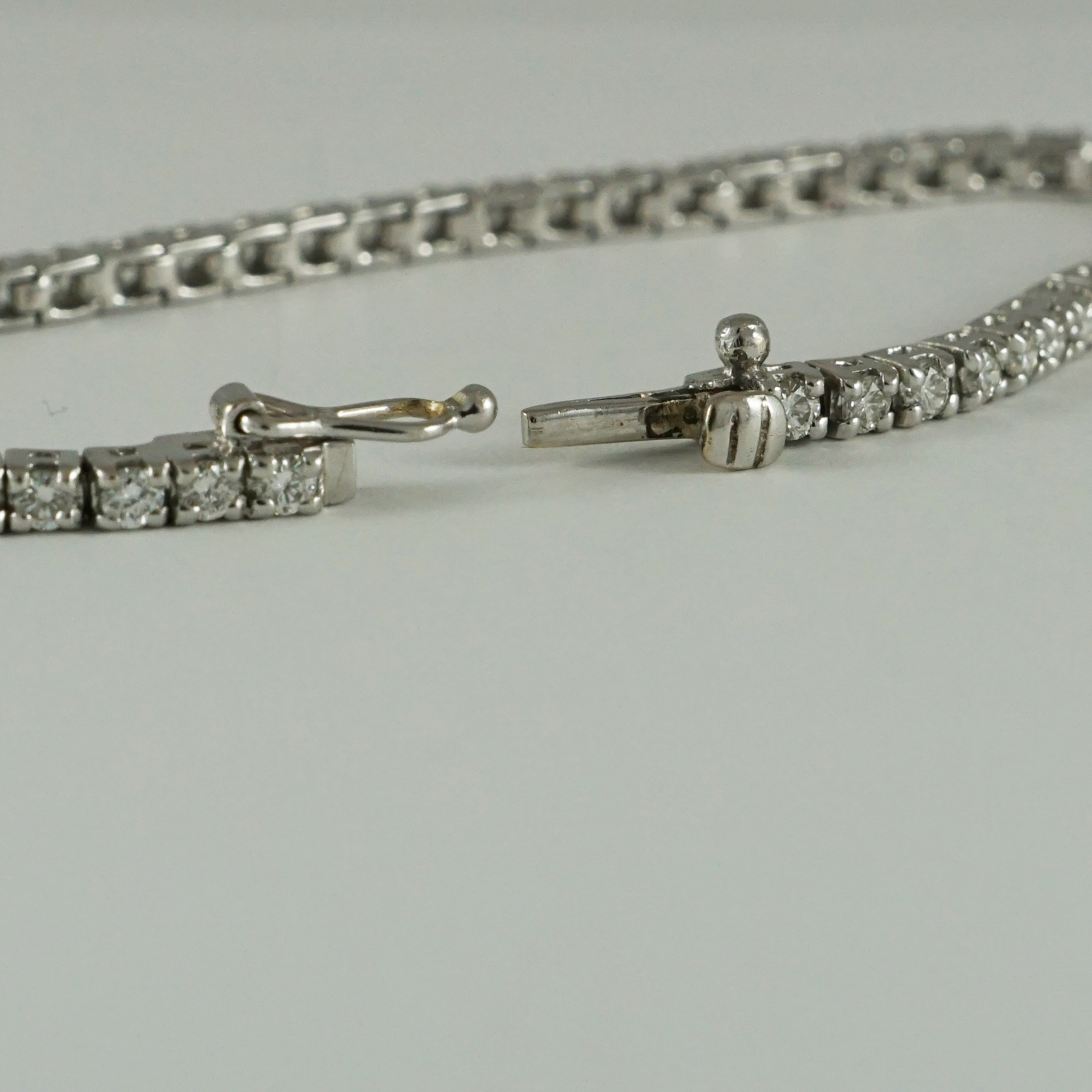 Modern Brilliant Cut Diamond Line Bracelet, 18ct White Gold - Baxter ...